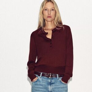 Knit polo sweater